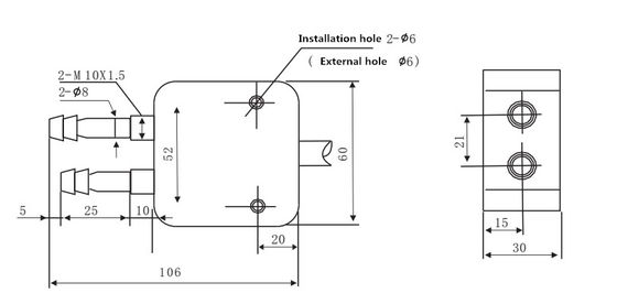 Sensor Tekanan Diferensial Udara Kering WNK I2C Dengan Perumahan Aluminium Untuk Angin