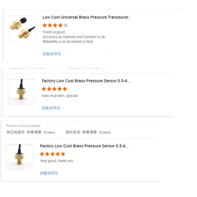 0.5V 4.5V Kuningan Keramik Sensor Tekanan Kapasitif Untuk Gas Cair 11