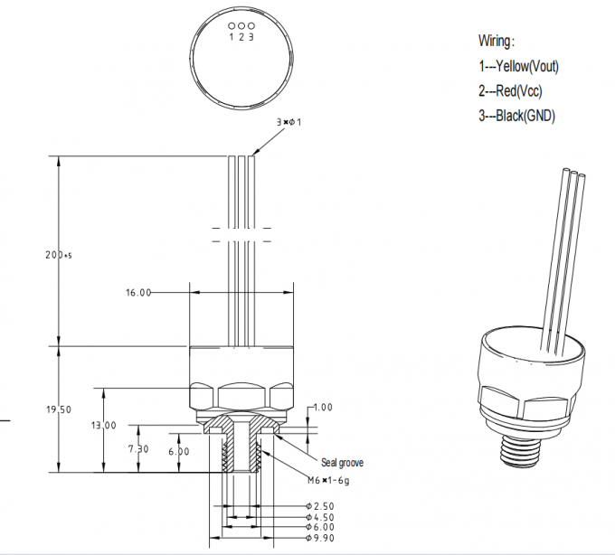 WNK Sensor Tekanan Ukuran Kecil untuk Mesin Kopi Dispenser Air Meter Air 1